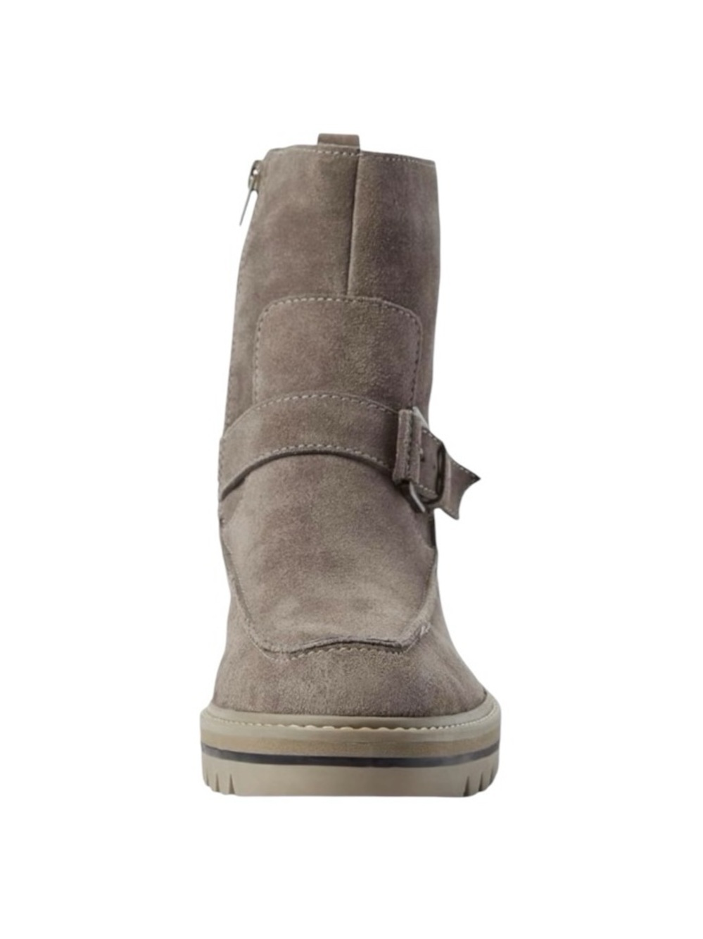 Bernardo “Sonja” Suede Lug Sole Ankle Boots | Size 8.5 | Taupe Moto Booties New - Picture 3 of 8